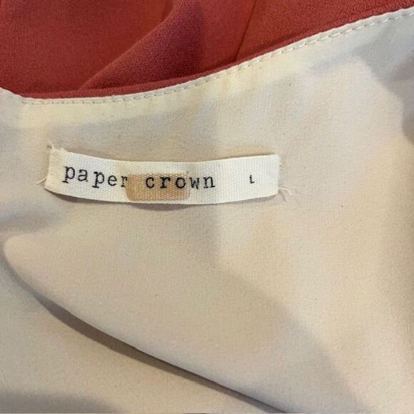 Paper Crown Rose Maternity Sheath Dress Back Zip Ruffle Hem Size Large - Picture 11 of 15